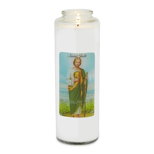 St. Jude Devotional Glass Candle- 6-7 Day - Box of 12