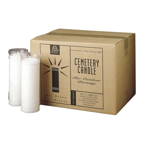Cemetery Clear Candle- Pack 12