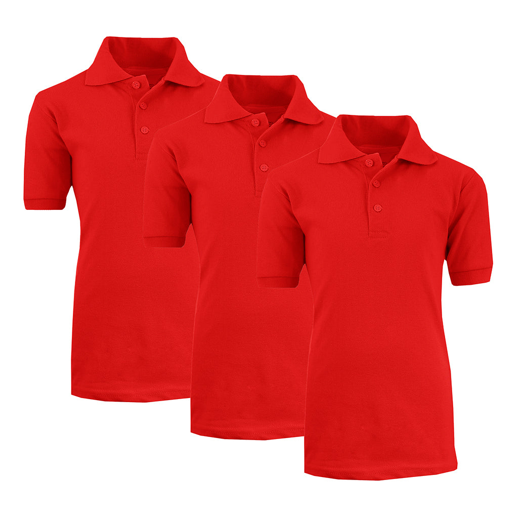 Boys' School Uniform Polo (3-Pack) - XBE-84-RD-RD-RD/18