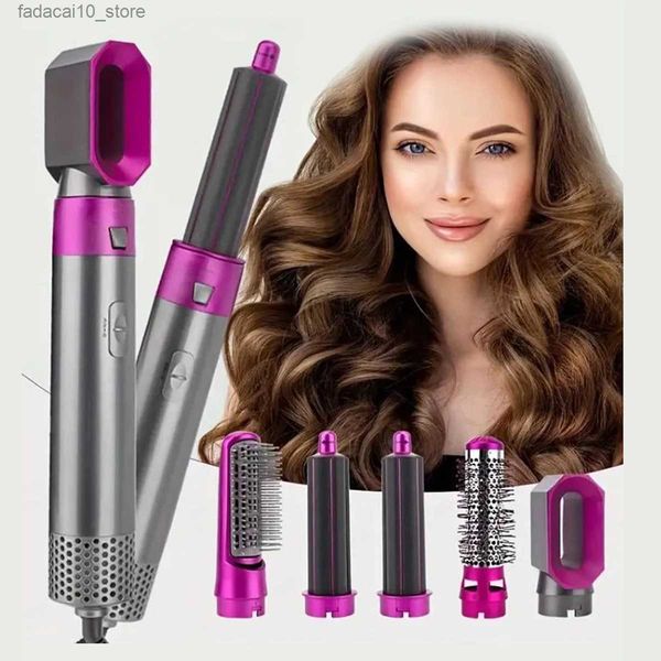 5-in-1 Ionic Straightener Blow Dryer Brush, Detachable Hot Air Styler for Sleek & Voluminous Hair