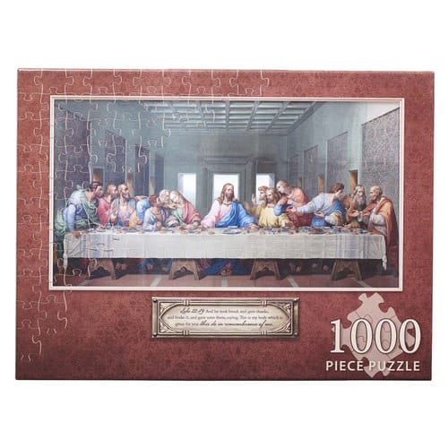Last Supper 1000 Piece Puzzle with Crimson Background