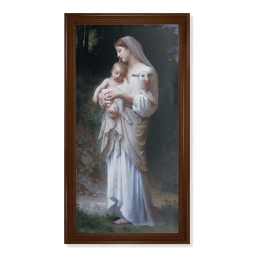 L' Innocence Walnut Finish Framed Print - 44&amp;quot; x 24&amp;quot;
