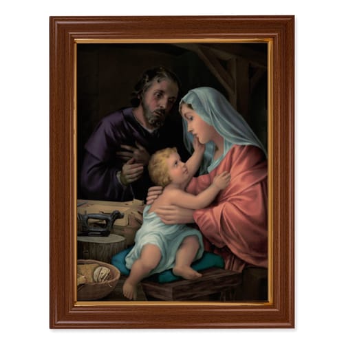 Simeone Framed Holy Family Print with Walnut Finish - 15.5&amp;quot; x 19.5&amp;quot;