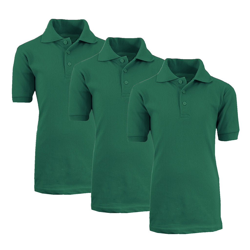 Boys' School Uniform Polo (3-Pack) - XBE-85-HT-HT-HT/16