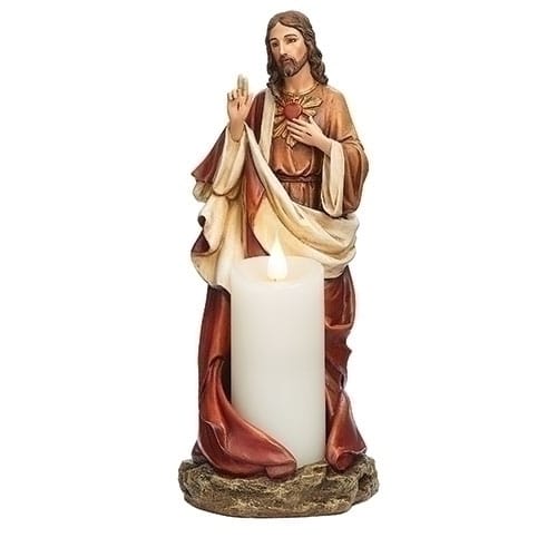 Sacred Heart of Jesus Candleholder &amp;amp; Statue