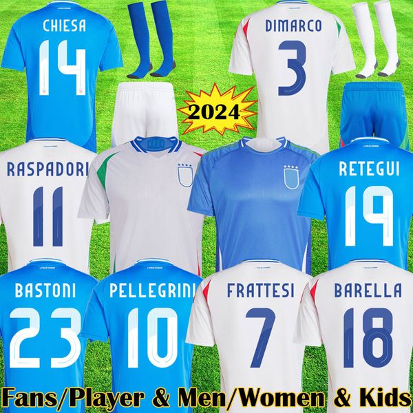3XL 4XL RETEGUI 2024 Euro Italian soccer JerseyS CHIESA BARELLA 24 25 DIMARCO 125 Anniversary 2024 ITALYS football shirts men kids BARELLA k