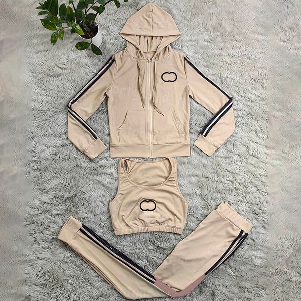 Women Luxury Tracksuit Black Long Sleeve Jacket Sporty Yoga Outfits Contrast Color Sporty Vest Tanks Top Leggings Tracksuits Set