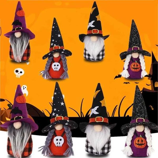 Halloween Broomstick Top Hat Witch Dwarf Gnome Doll Ornaments Cute Cartoon Dwarf Elf Home Decor Halloween Party DecorXJ240819