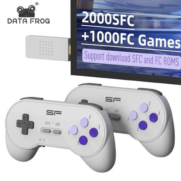 Data Frog 4k wireless video game console 16 bit Dendy Retro console for SNES gaming stick with built-in 3000 games for SFC TV games Y241109