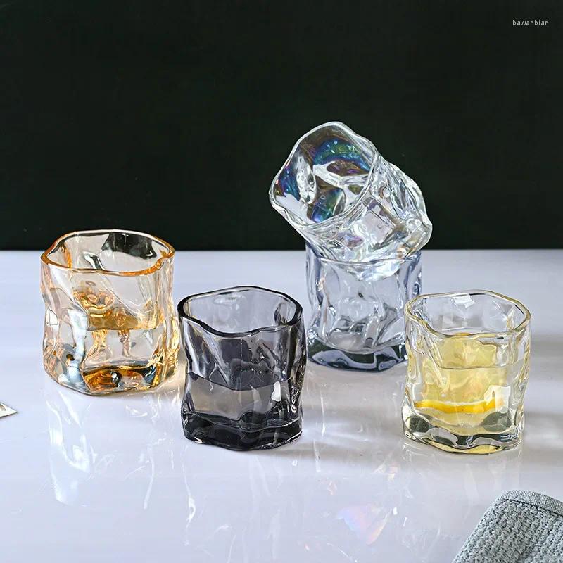 Wine Glasses 230ML Korean Creative Ins Twisted Glass Cup Juice Drink Coffee Mug Wave Pattern Colorful Handmade Bar Drinkware