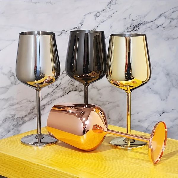 1pc Stainless Steel Wine Glass Champagne Whiskey Glasses Creative Metal Goblet Red Barrel Bar Drinking Utensil 240727