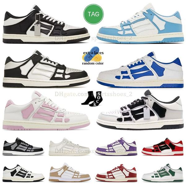 Designer shoes Skel-top Casual Shoes Skelet Bones Runner Top Low Skeleton Women Men Retro Sneakers Black White Genuine Leather
