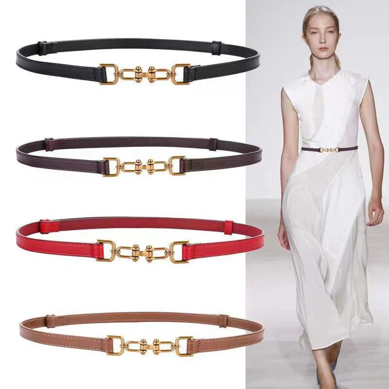 Decorative coat paired with skirt, suit jacket, waist belt, fashionable and versatile outerwear for women, stylish and adjustable fine leather belt