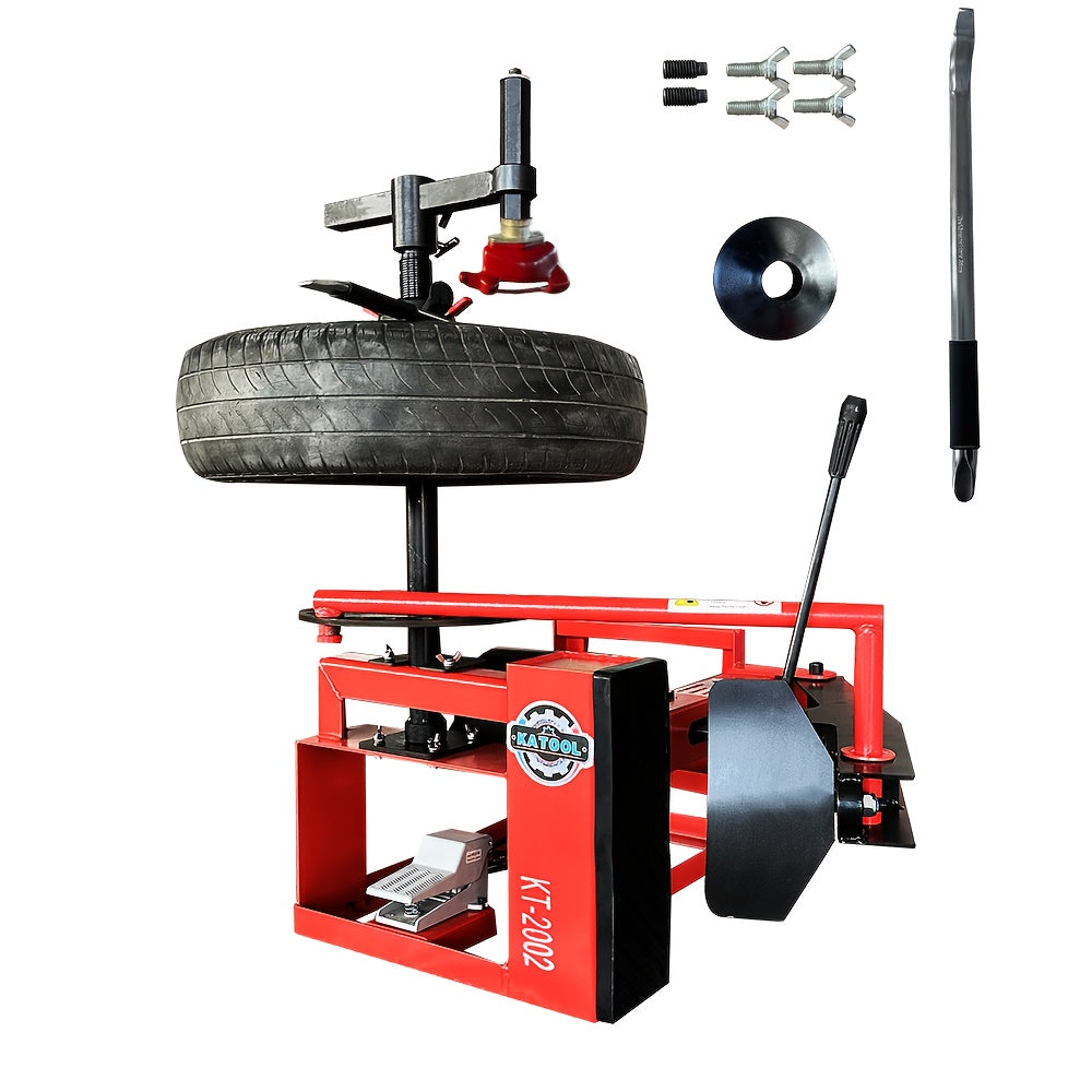 TEMU Kt2002 Mini Tire Changer Machine - 39" Air Bead Breaker, No Anchor Portable Design, Manual Operation For & Mobile Car Repair, Fits 12-22" Tires,