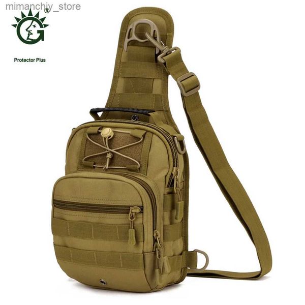 Outdoor Bags Protector Plus Molle Camping Chest Bag Messenger Bag Military Tactical Camo Backpack Outdoor Sport Hiking Climbing Pack Q240626