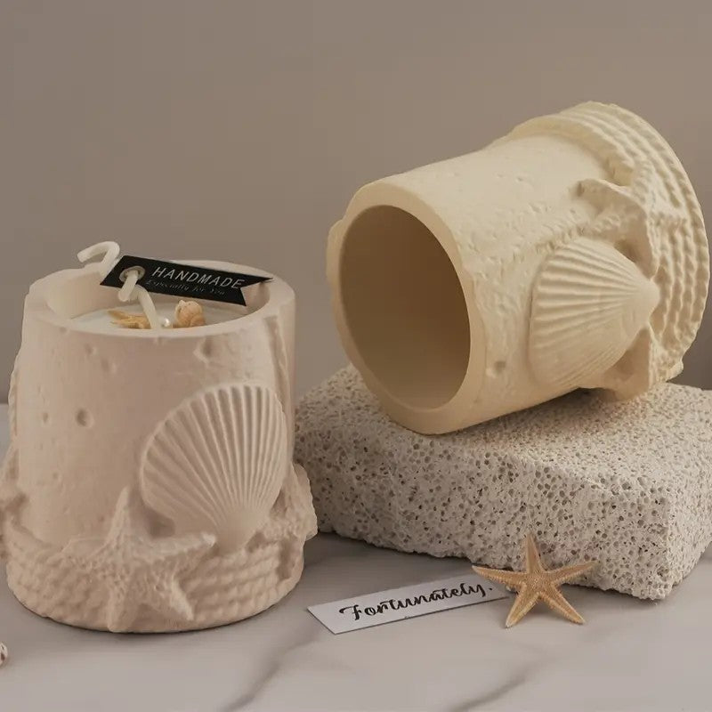 Marine Shells Starfish Storage Jars Cement Gypsum Silicone Molds Scented Candles Cups Decorative Ornaments, DIY Handicraft
