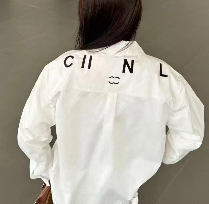 Women&#039;s Shirt Luxury Blouses Designer Tshirts with Letters Embroidery Shirts Clothing Fashion Black White Long Sleeve Tees Casual women Tops