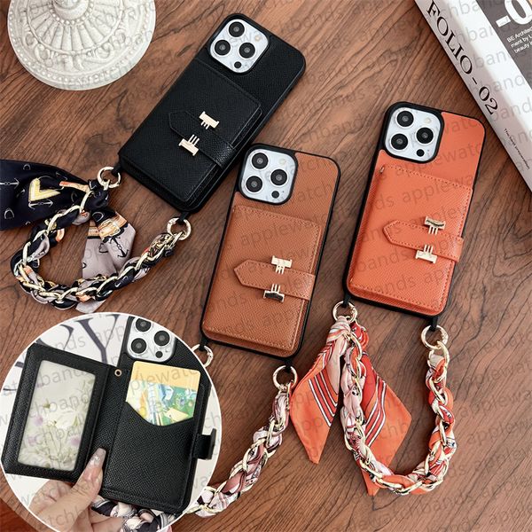 For iPhone 15 16 Pro Max Case Card Holders Designer Crossbody Wallet Phone Case Apple iPhone 14 Pro Max 13 12 15 Plus Case Luxury Brand Hand