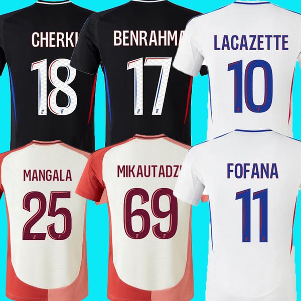 24 25 Maillot de foot LACAZETTE Soccer JerseyS 95 96 CAQUERET football shirts DEMBELE 2023 2024 CHERKI BARCOLA man kids lyons third away MIK