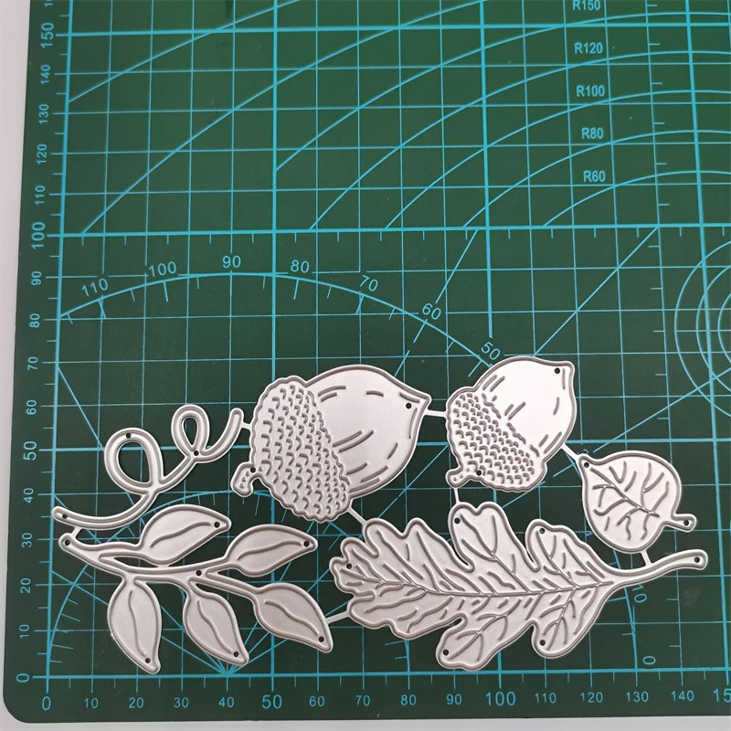 TEMU Carbon Steel Die Cutting Template - For Diy Scrapbooking, Card Making, - With Leaf & Stencil - Compatible With Die-cut Machines - Crafting