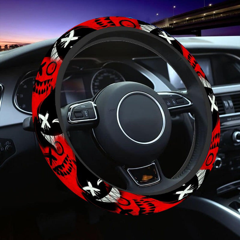 TEMU 1pc Smile Print Steering Wheel Covers, Anti Slip Car Accessories, Universal 15 Inch, For Cars Suv Vehicle Truck, With Steering Wheel Protector,