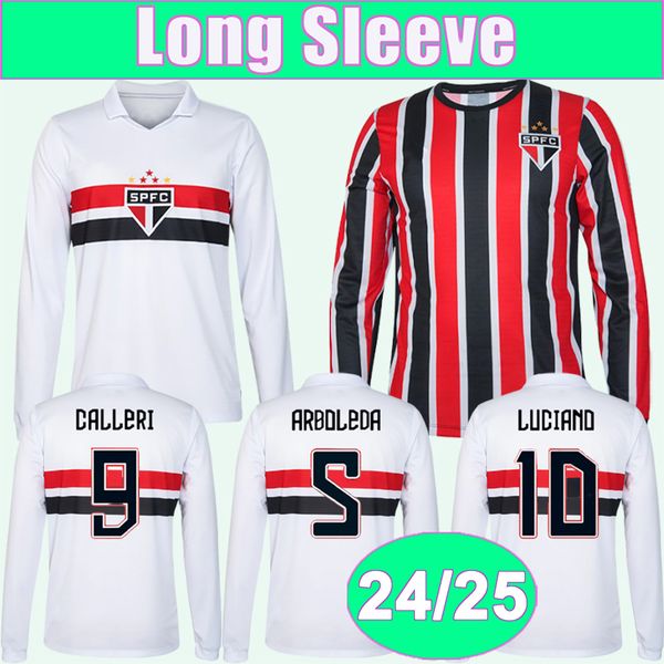 24 25 Sao Paulo Long Sleeve Soccer Jerseys LUCAS CALLERI LUCIANO ARBOLEDA RAFINHA NESTOR DIEGO COSTA Home Away Football Shirts