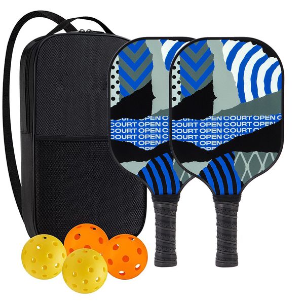 High-Performance Fiberglass Pickleball Paddle for Competitive Outdoors Games 2 Paddle & 4 ball & 1 bag 9963