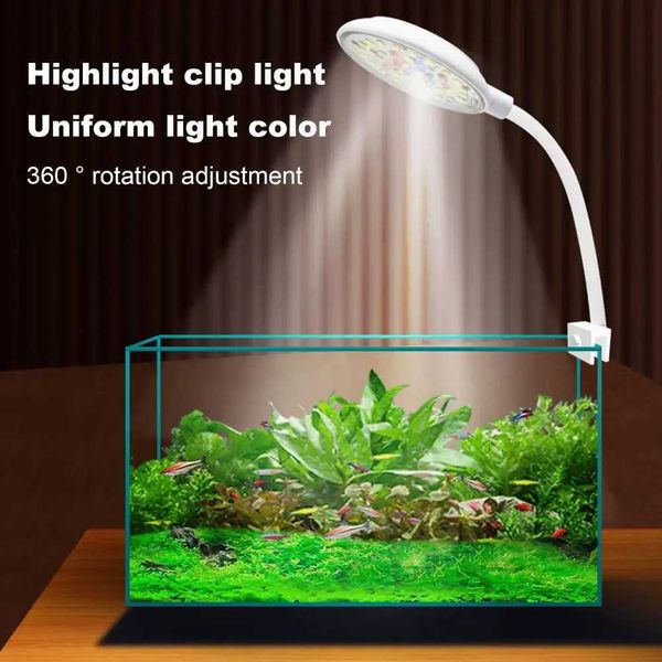 Fish Tank Light Soft Connection Energy-saving Full Spectrum Fish Tank Clip Lamp with Usb Power for Turtle Tanks Waterproof Algae Z250205