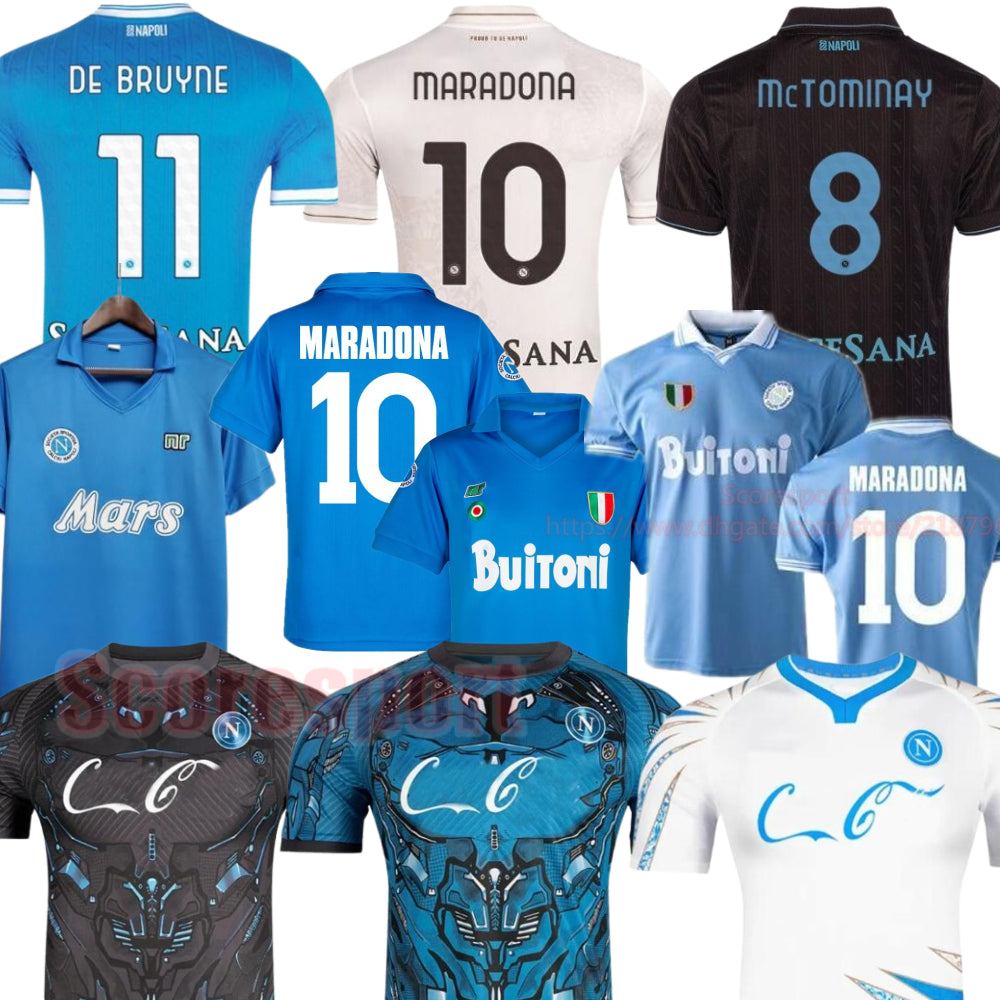 MARADONA Napoli Soccer Jerseys 25 26 Mctominay HOJLUND BUONGIORNO Napoles 87 88 Kids 89 90 91 Retrio Football Shirts Retro jerseys MEN Kids Kit 3XL