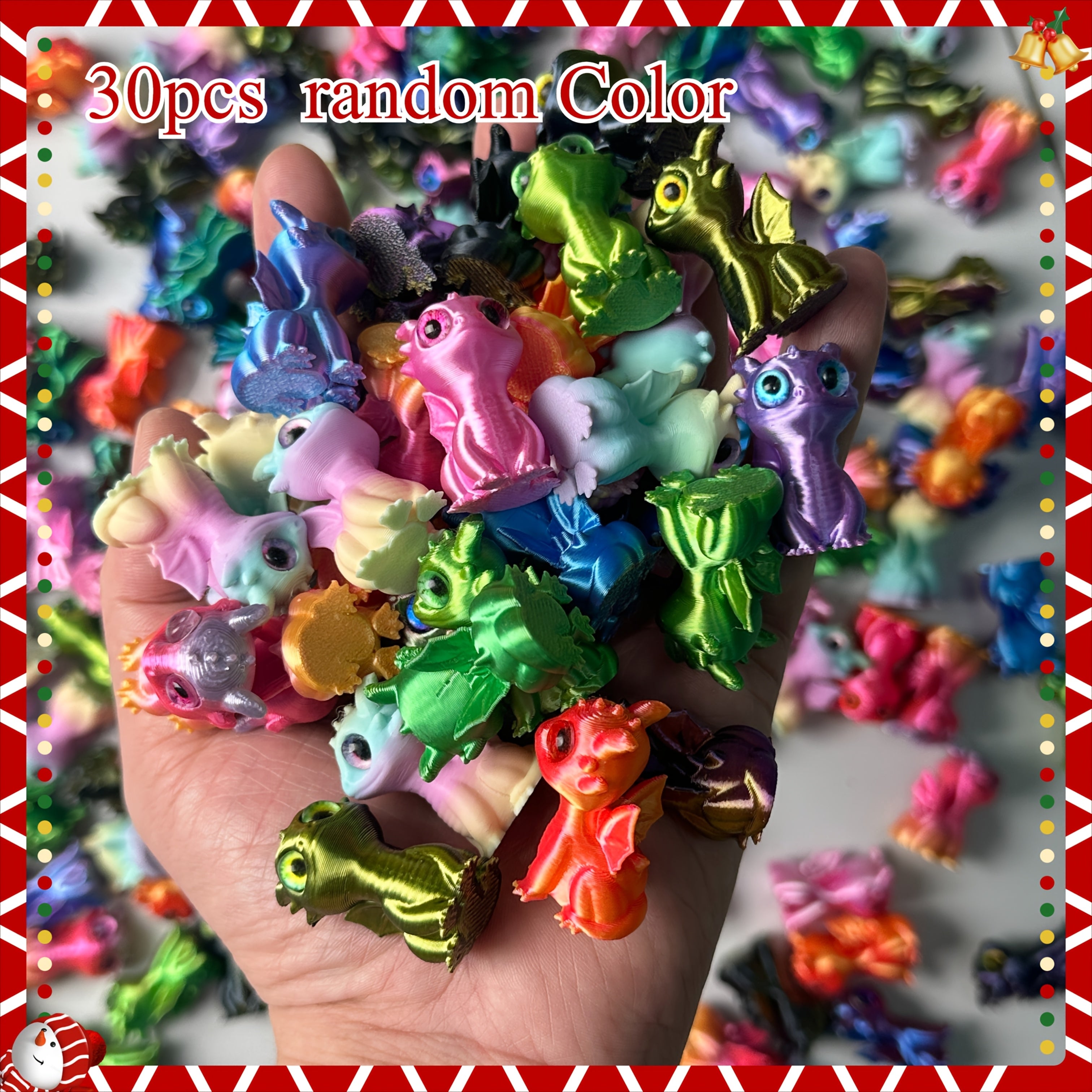 TEMU 5-10-15-20-30pcs Cute Mini 3d Printed Dragon Statues – Colorful Fantasy Figurines Set For Home, Office Desk, Bookshelf Display, Collectible Art