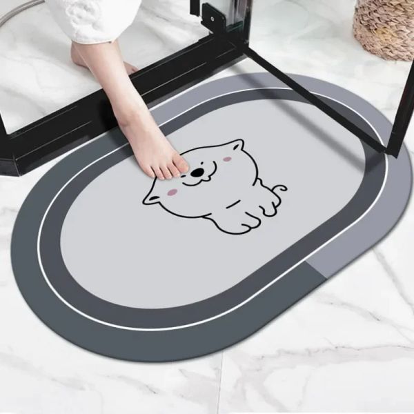 Waterproof Floor Mat For Bathroom Entrance Diatomaceous Earth Soft Anti Slip Pad LN1350