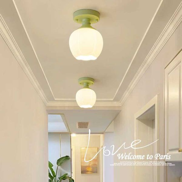 LED Strips Modern LED Ceiling Lamp With Iron Glass Corridor Aisles Balcony Indoor Living Bedroom Home Flush Mount Ceiling Light Fixture S252