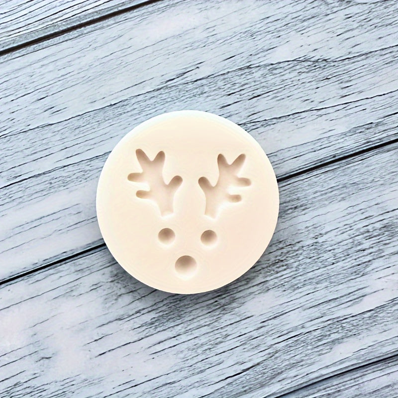 TEMU Christmas Elk Antlers Silicone Mold - Food-grade Fondant & Cookie Cutter For Holiday Baking, Reusable Small Mould With Detailed Antler Design,