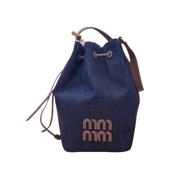 designer denim fashionable brand travel urious women&#039;s shoulder bucket large capacity handbag leisure bag