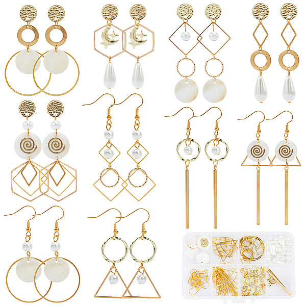 Kit de fabrication de boucles d'oreilles pendantes en coquillage naturel