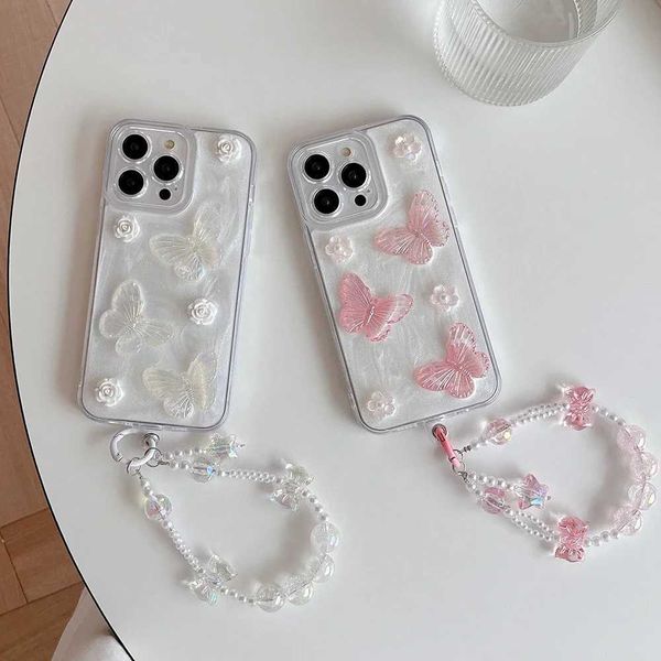 Qianliyo 3D Butterfly Bracelet Phone Case Suitable for iPhone 15 14 13 12 11 Pro X XR XS Max 7 8 Plus Soft TPU Anti Shock Back Cover M240902