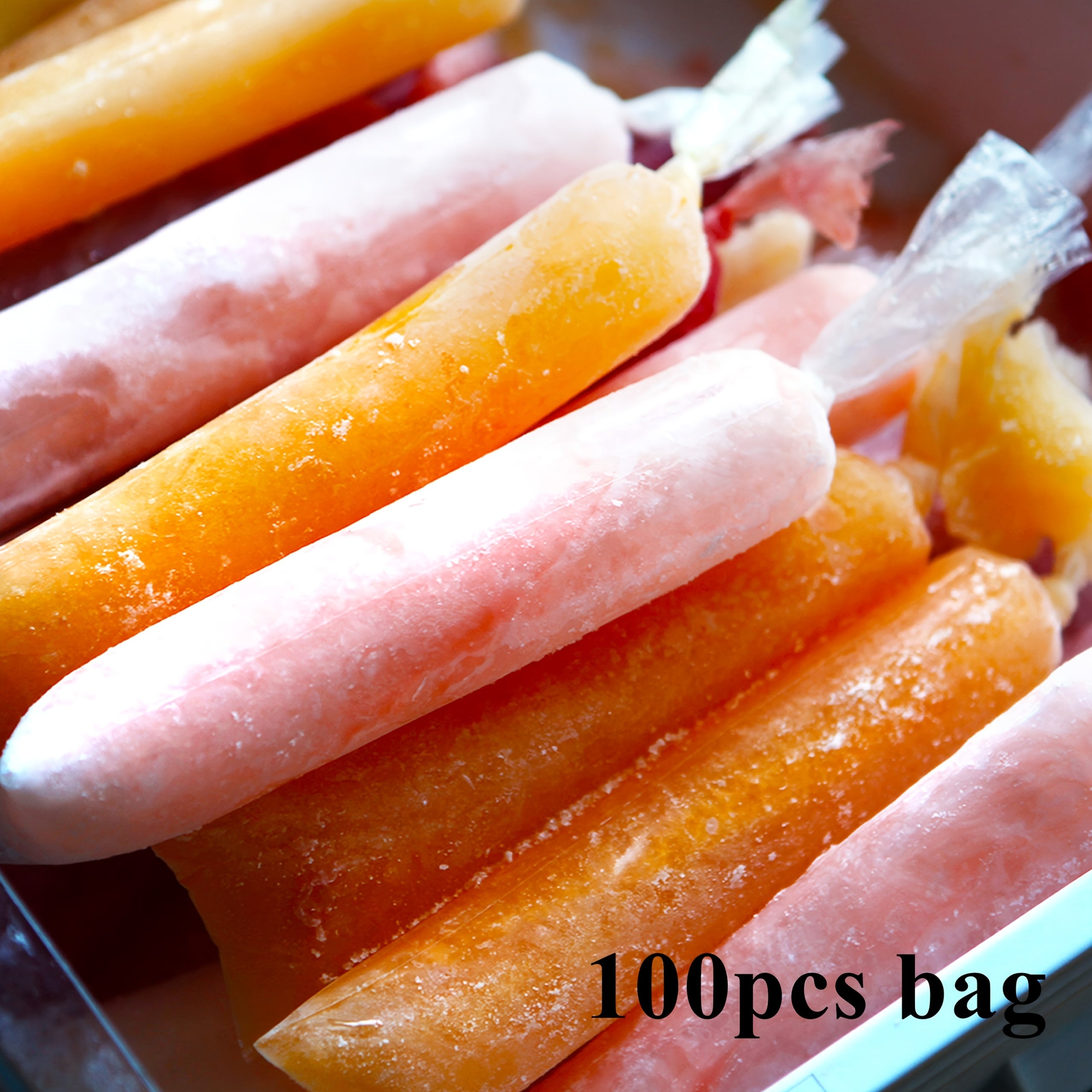 TEMU Plastic Disposable Ice Bags And Icecream Maker, Disposable Ice Mold Bags For Snacks, , Juice & , Ice