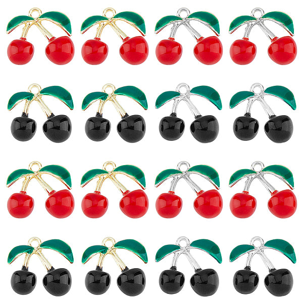 16 pièces 4 styles pendentifs en émail en alliage de placage de rack