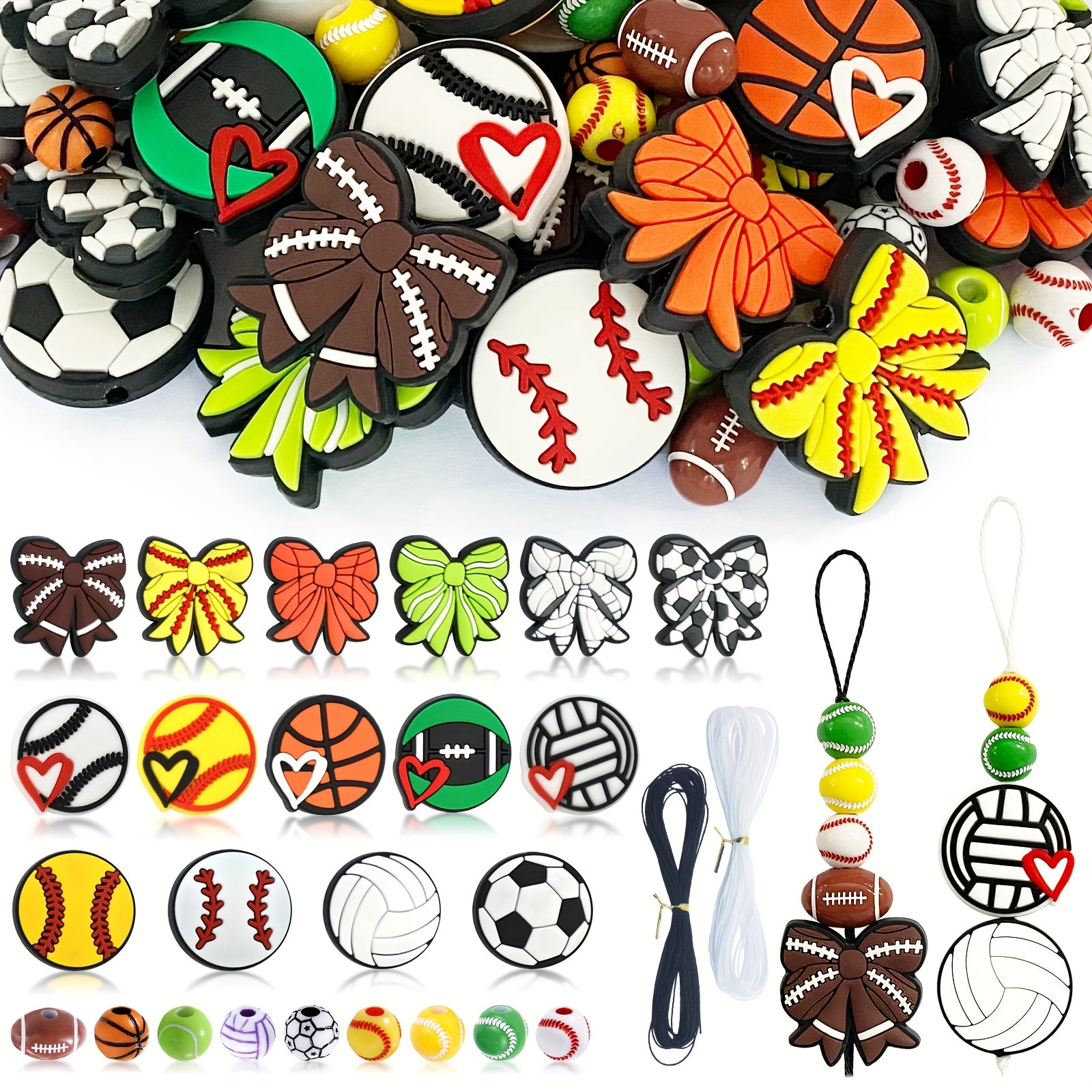 TEMU 26pcs Beads Bulk Animal Beads Cute Charms For Diy Pens Keychains Bracelets Necklaces Lanyards Beaded Pens Silicone Beads For Crafting And