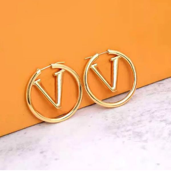 Fashion gold earring stud earrings designer for women lady party wedding lovers gift engagement Jewelry hoops silver designer earrings luxur