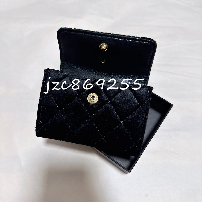 11X9X2CM Fashion storage bags velvet rhinestone card holder classic wallet clutch bag gift box packing