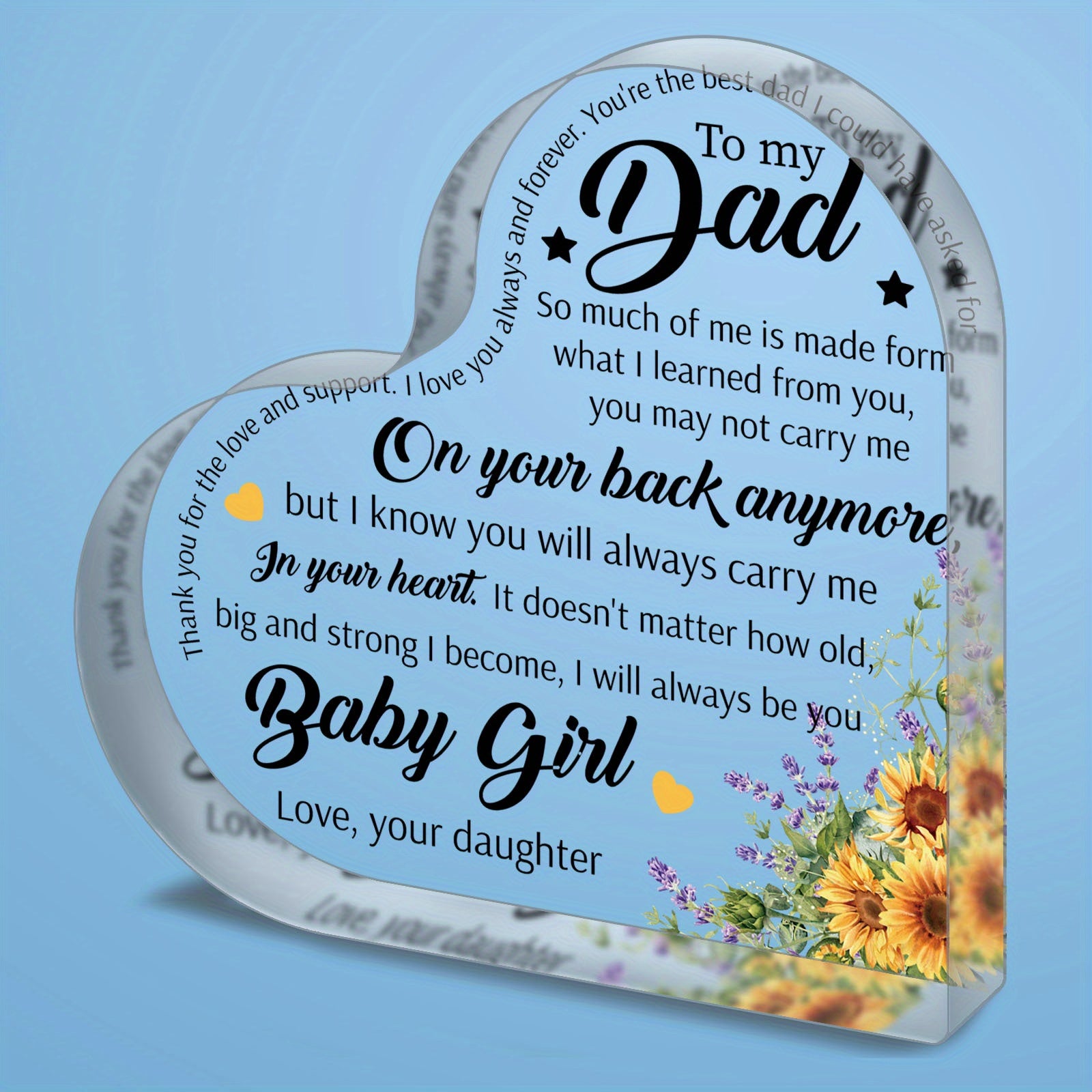 TEMU 2d Flat, 1pc Acrylic Puzzle Plaque, Gifts For Dad - Acrylic Block Puzzle Plaque Decorations - Delicate Dad Gifts From Daughter Son - Christmas