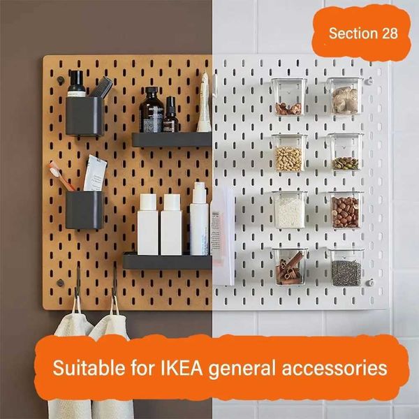 Storage Holders Racks White Pegboard Storage Boxes Creative DIY Accessories No-Drilling Wall Organizer No Punching Plastic Hole Board Storag
