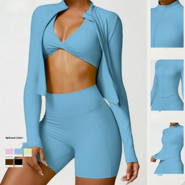 Women&#039;s Quick Drying Fitness Jacket With Zipper Worn Outside For Running Tight Fitting Long Sleeved Yoga Suit Jacket