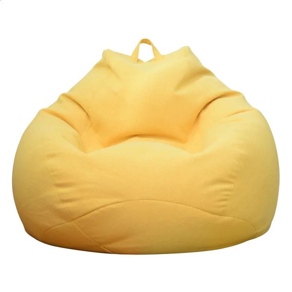 Large Lazy Sofa Cover Chairs Without Filler Linen Cloth Lounger Seat Bean Bag Pouf Puff Couch Tatami Living Room Sofa Cover 240913