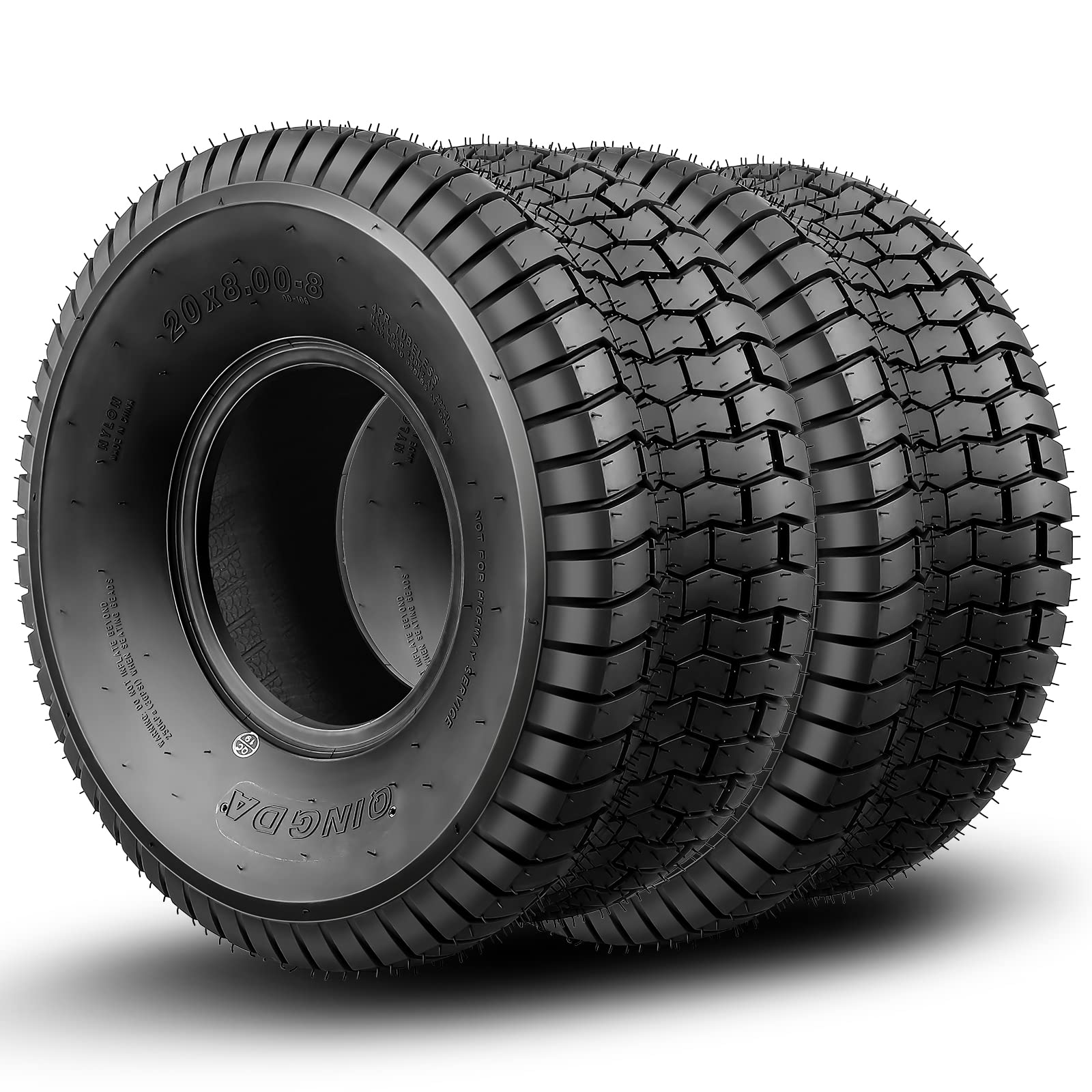 Garvee 15x6.00-6 Lawn Mower Tire, 15x6x6 Tractor Turf Tire, 4 ply Tubeless, 565lbs Capacity, Set of 2