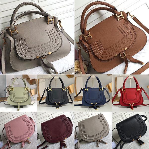 Classic Marcie Double Carry Bag Saddle es Grained Leather Fashion Designer Woman Shoulder Bags Tote Oblique Large Capacity Crossbody Handbag