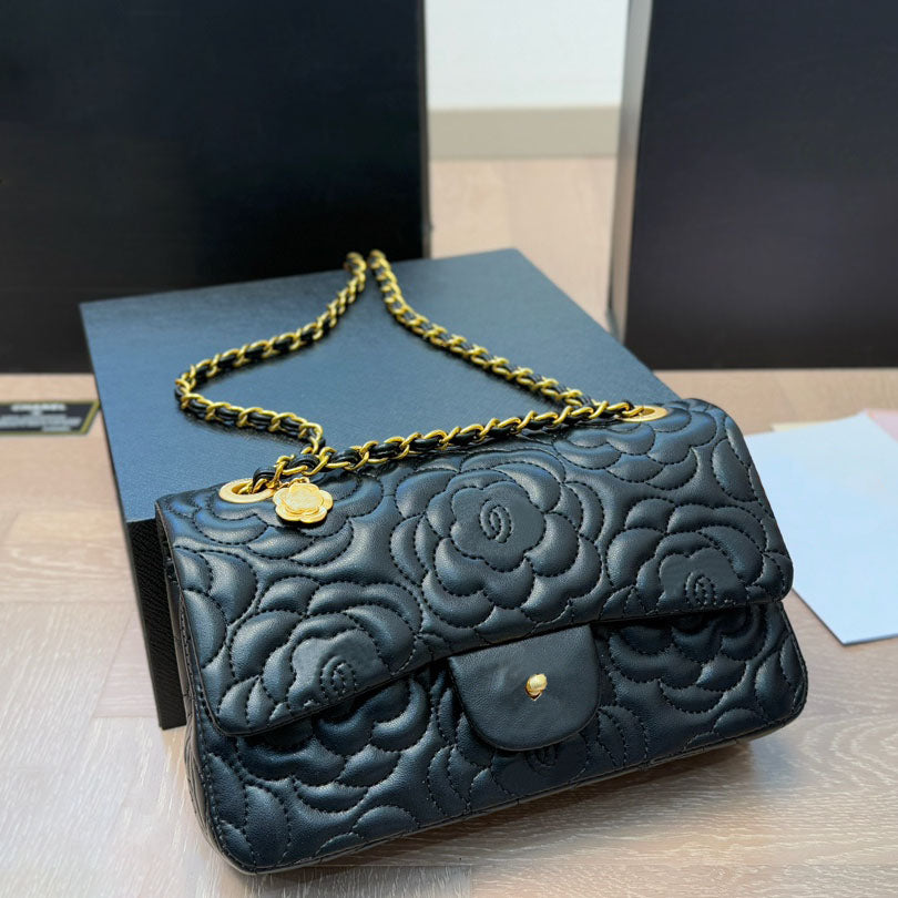 Designer Bags Shoulder Bag Handbag Women Bag Golden buckle Bag Chain flower Crossbody Bag Real Leather Evening Wallet Purses Bags 01