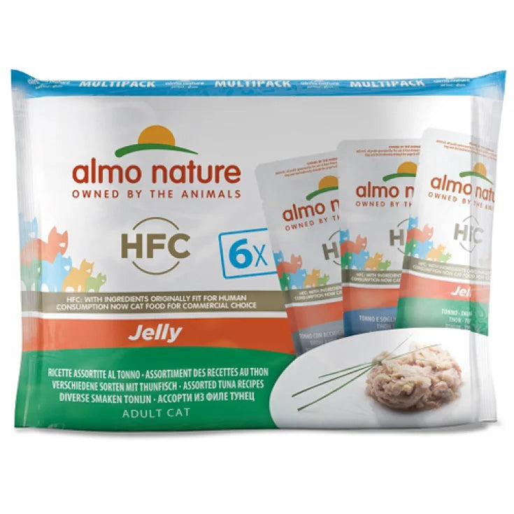 Almo nature HFC-gelé multipakning med assorterte tunfiskoppskrifter - 6 x 55 g