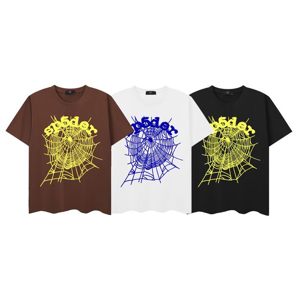 Mens Tshirts Mens Designer Sp5der t 555555 Men Women Shirt Foam Print Spider Web Pullover Shirts Crew Neck Short Sleeve Te